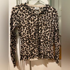 Old Navy Leopard Print Cardigan XS